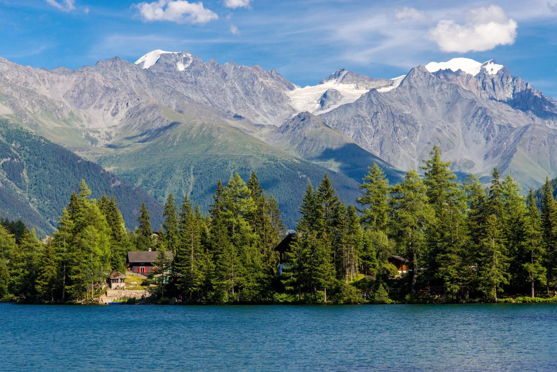 alpine mountain lake champex lac